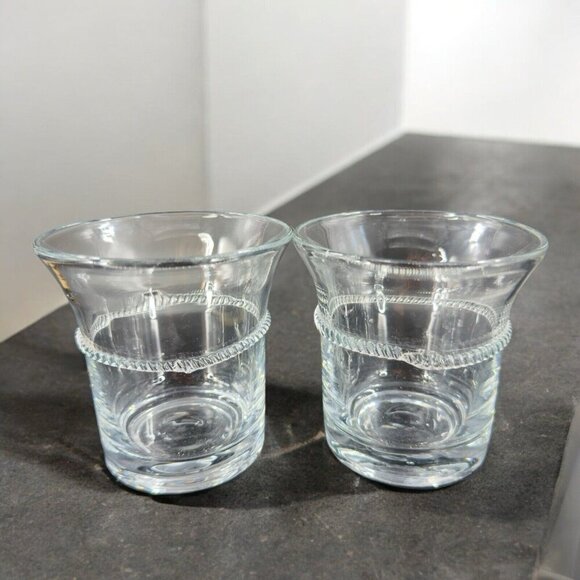 JULISKA GLASSWARE Amalia Clear Hand Blown Tumbler Drinking Glasses Set 2 Swirls - Picture 3 of 16